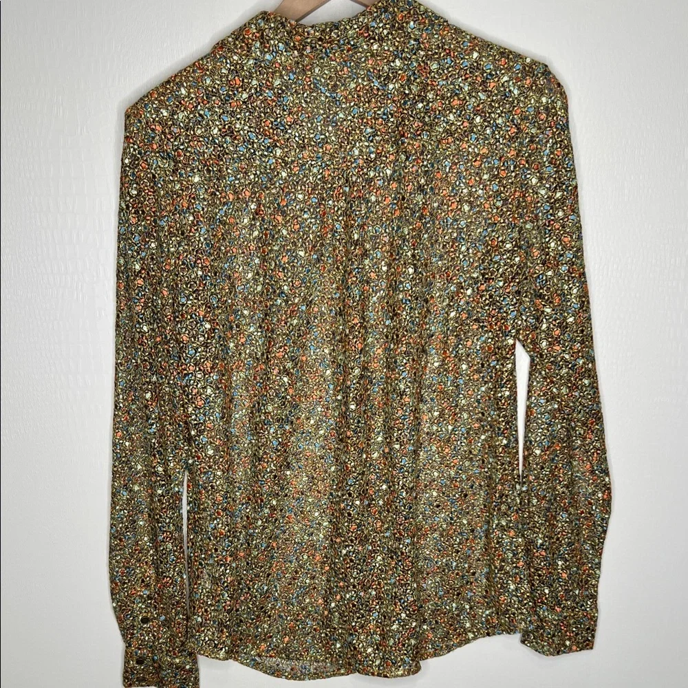 Ramy Brook Tien Magical Speckled Jacquard Embroidered Sheer Multicolor Blouse - Picture 7 of 13